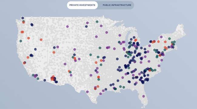 Infrastructure map at invest.gov