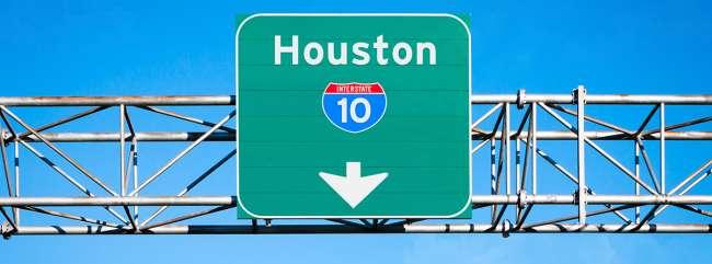 Interstate 10 sign near Houston