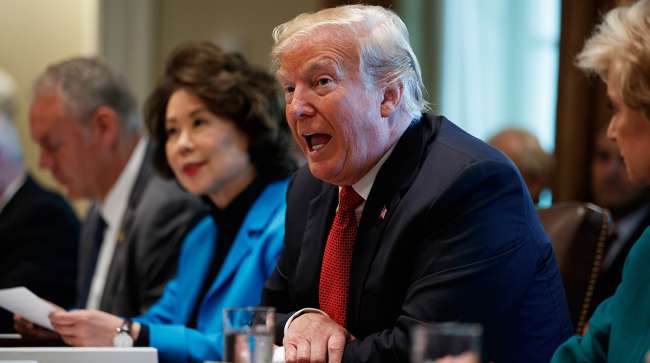 Trump and Chao in Cabinet meeting