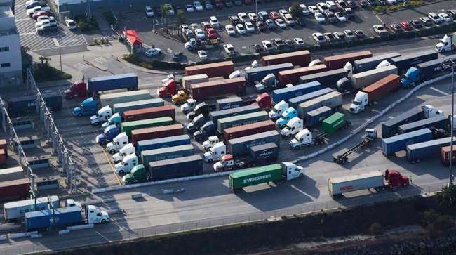 Trucks at Port of LA