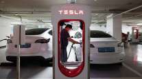 Teslas charging