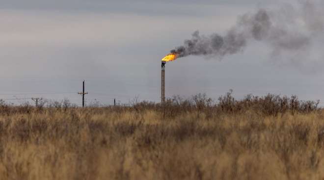 Flare stack in Texas