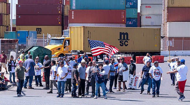 Truckers protest at the Port of Oakland